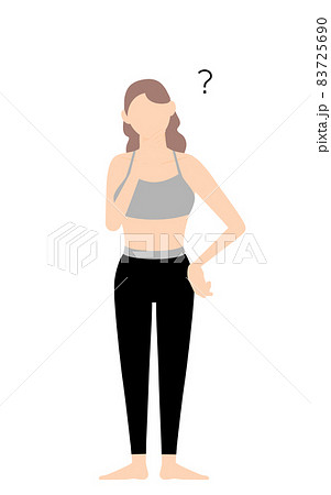 疑問を持つスポーツジムインストラクターの女性のイラスト素材