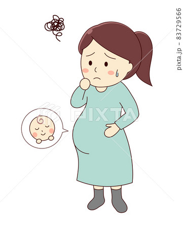 困った様子の妊婦さん 83729566