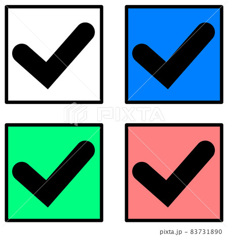 確認して印をするチェックマークのイラスト 83731890