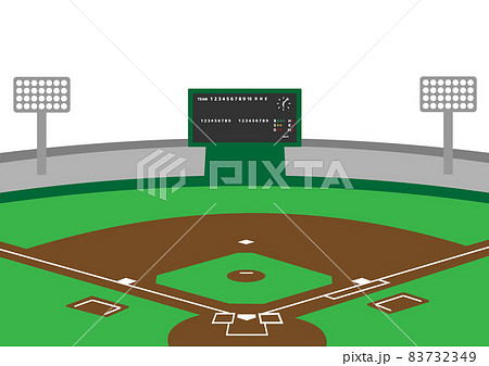 野球場 背景の空が白色 Pngは透過 のイラスト素材