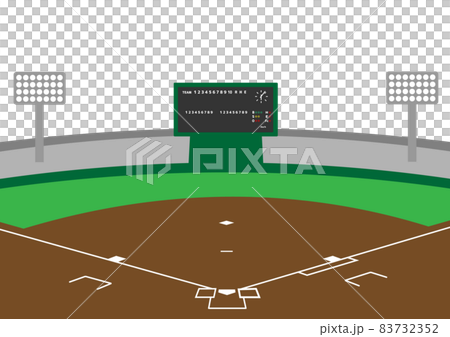 野球場 背景の空が白色 Pngは透過 のイラスト素材