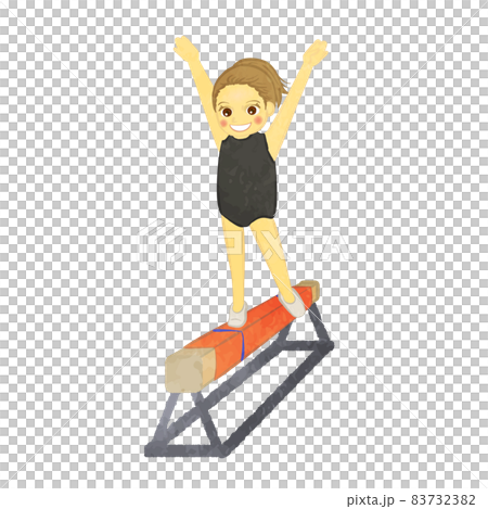 走在 Jimnastic Brown Hair Ver 平衡木上的女孩 83732382