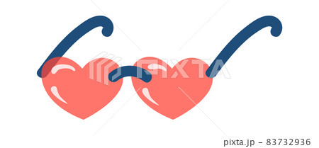 Design element, love heart shaped glasses cartoon Design element, love heart shaped glasses cartoon 83732936