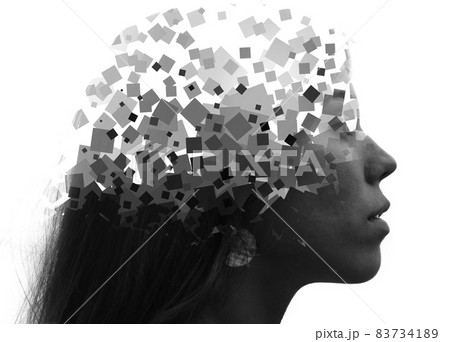 Stress. Creative double exposure portrait 83734189