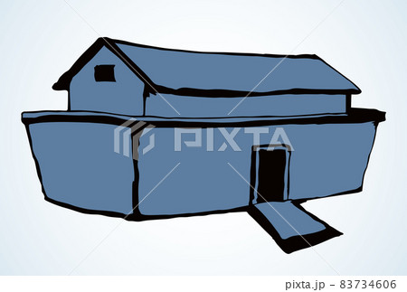 Biblical Noah's Ark. Vector drawing 83734606