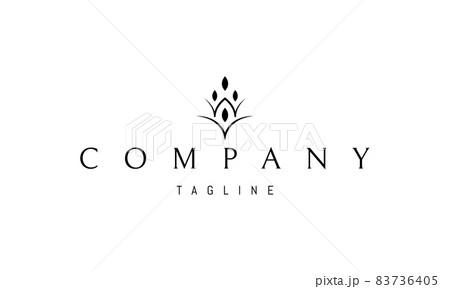 Vector logo on which an abstract image of a pattern in the form of a plant. 83736405