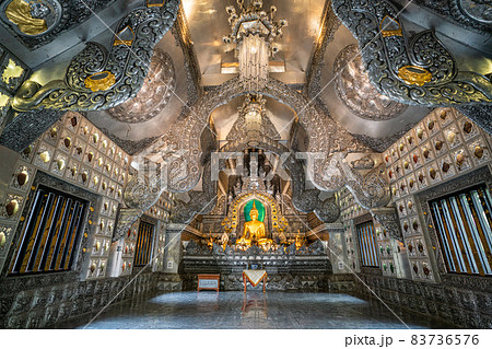 Interior of Wat Sri Suphan, the beautiful silver temple, in Chiang Mai, Thailand. Interior of Wat Sri Suphan, the beautiful silver temple, in Chiang Mai, Thailand. 83736576