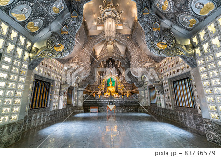 Interior of Wat Sri Suphan, the beautiful silver temple, in Chiang Mai, Thailand. Interior of Wat Sri Suphan, the beautiful silver temple, in Chiang Mai, Thailand. 83736579