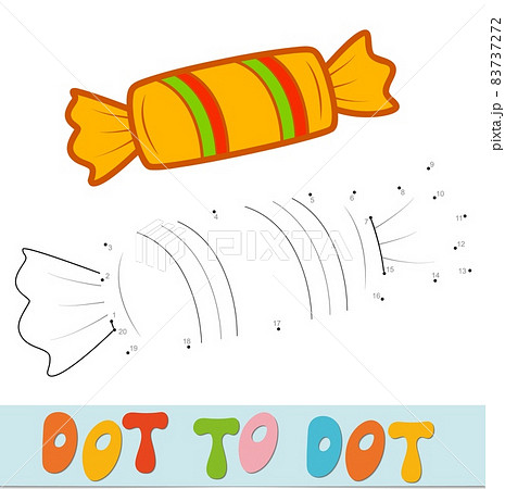 Dot to dot Christmas puzzle. Connect dots game. Candy illustration Dot to dot Christmas puzzle. Connect dots game. Candy illustration 83737272