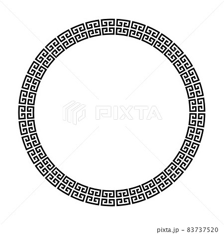 Circle frame of simple greek pattern 83737520