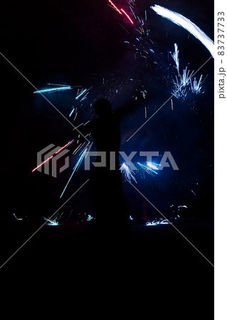 Amazing Fire Show at night 83737733