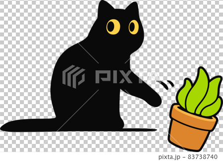 Cat knocking plant off table 83738740