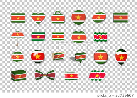 Suriname-21 national flag illustration set Suriname-21 national flag illustration set 83739607