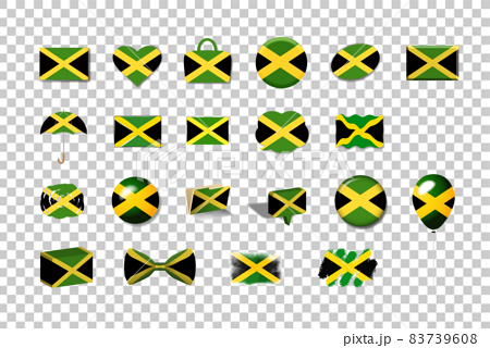 ジャマイカ-国旗イラスト21種セット 83739608