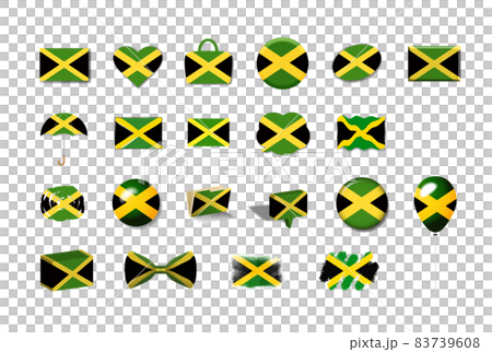 Jamaica-21 national flag illustration set Jamaica-21 national flag illustration set 83739608