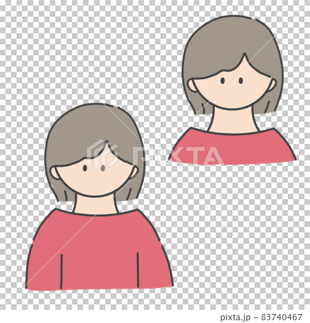 Bob hair girl bust up icon illustration Bob hair girl bust up icon illustration 83740467