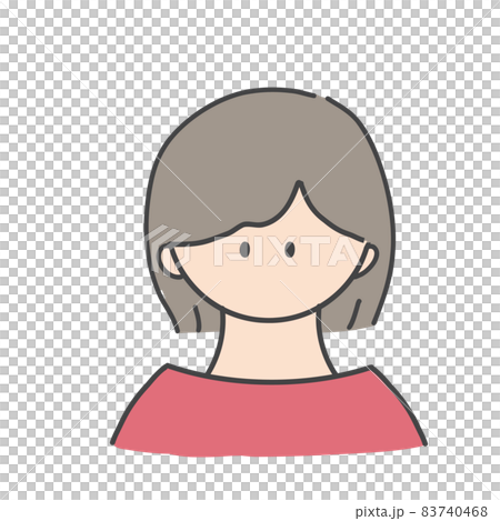 Bob hair girl bust up icon illustration Bob hair girl bust up icon illustration 83740468