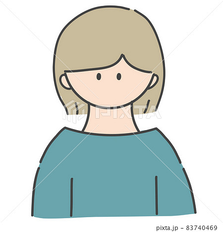 ボブヘアの女の子のバストアップアイコンイラスト ボブヘアの女の子のバストアップアイコンイラスト 83740469