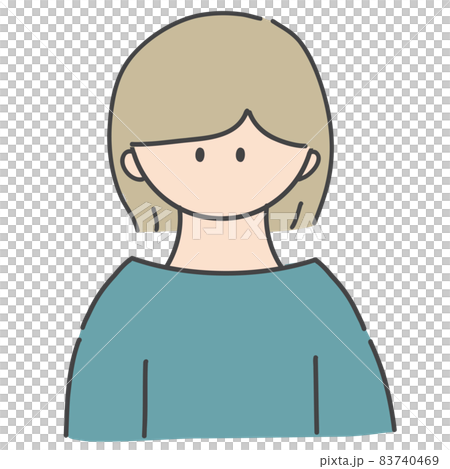 ボブヘアの女の子のバストアップアイコンイラスト ボブヘアの女の子のバストアップアイコンイラスト 83740469