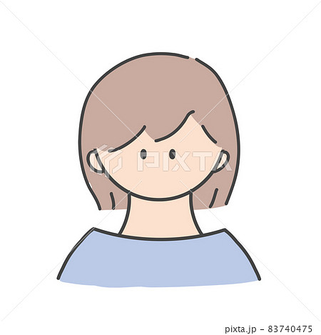 ボブヘアの女の子のバストアップアイコンイラストのイラスト素材 ボブヘアの女の子のバストアップアイコンイラストのイラスト素材