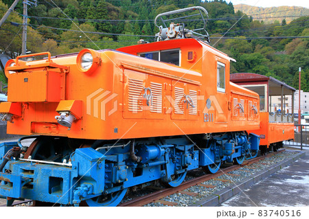 レトロなトロッコ機関車 宇奈月トロッコ広場 レトロなトロッコ機関車 宇奈月トロッコ広場 83740516