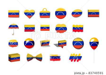 ベネズエラ-国旗イラスト21種セット 83740591