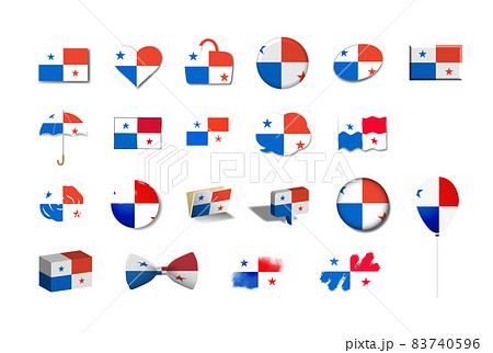 パナマ 国旗イラスト21種セットのイラスト素材