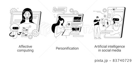Interactive device abstract concept vector illustrations. 83740729