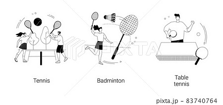 Racket sport abstract concept vector illustrations. 83740764