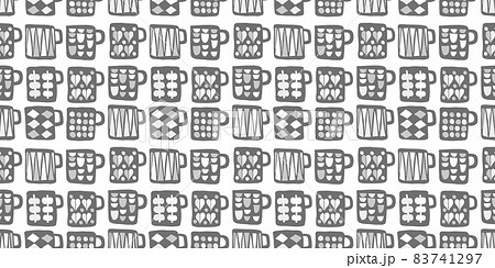 マグカップのイラストパターン　背景素材 83741297