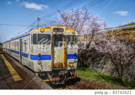 ローカル線と桜(日田彦山線) ローカル線と桜(日田彦山線) 83742025