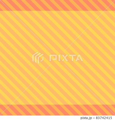 黄色とオレンジの斜めストライプと横ボーダーの背景のイラスト素材