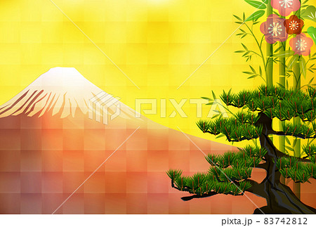 和柄　年賀状　背景 83742812