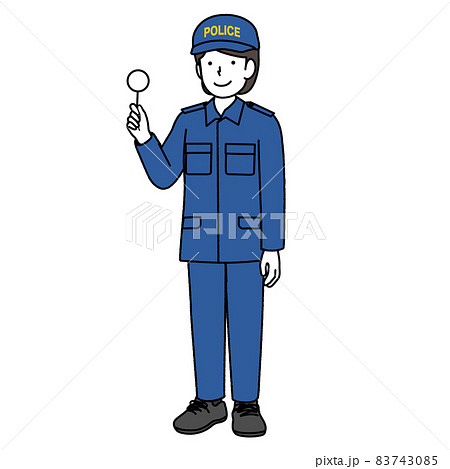 警察官の女性 特殊服 鑑識活動のイラスト素材