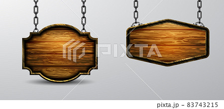 Vector realistic illustration of wooden signboard isolated Vector realistic illustration of wooden signboard isolated 83743215