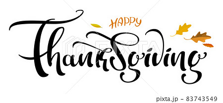 Happy Thanksgiving ornate lettering text for template greeting card 83743549