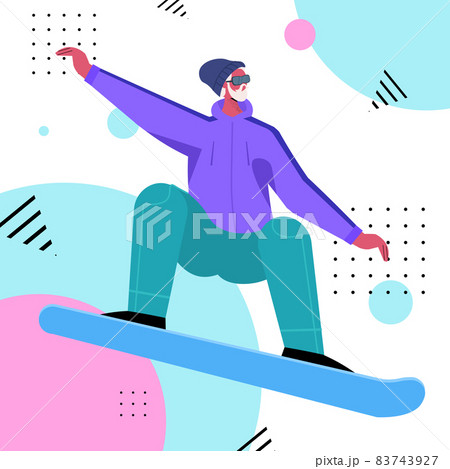 sportsman snowboarding guy doing activities christmas new year holidays celebration winter vacation sportsman snowboarding guy doing activities christmas new year holidays celebration winter vacation 83743927