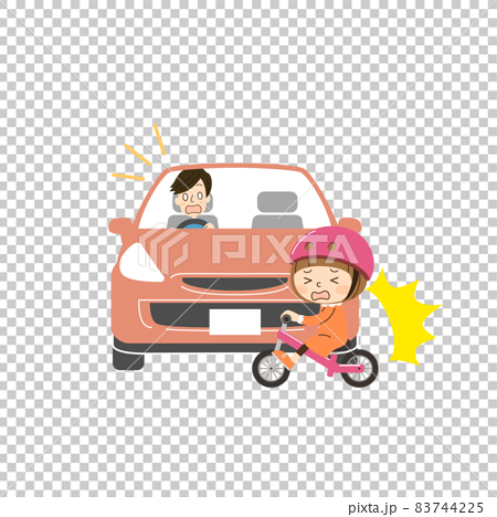 Car and bicycle girl accident while driving - Stock Illustration [83744225]  - PIXTA
