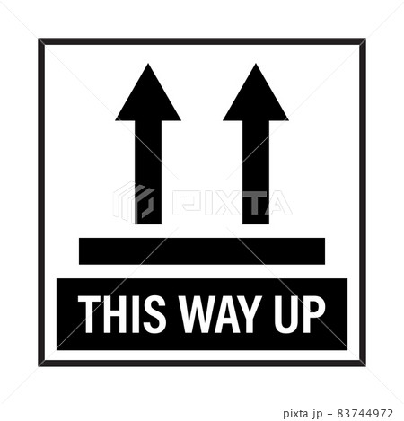 This way up package sticker icon vector. Upward packaging logo sign for graphic design, logo, website, social media, mobile app, UI illustration This way up package sticker icon vector. Upward packaging logo sign for graphic design, logo, website, social media, mobile app, UI illustration 83744972