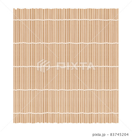 Bamboo mat background for making sushi. Top view. Realistic texture makisu or curtain. Vector illustration. 83745204