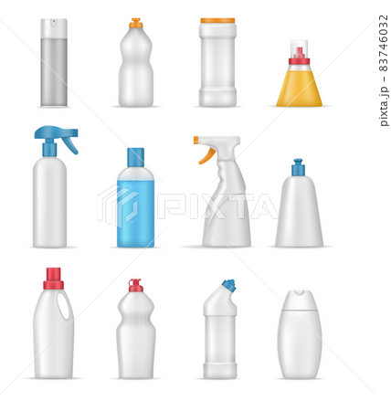 House cleaning products realistic mockup. Cleaning supplies for home. 83746032