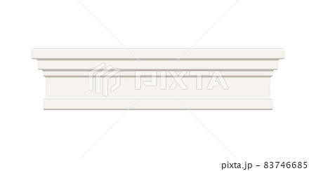 White skirting cornice moulding. Ceiling crown baseboard isolated from background 83746685