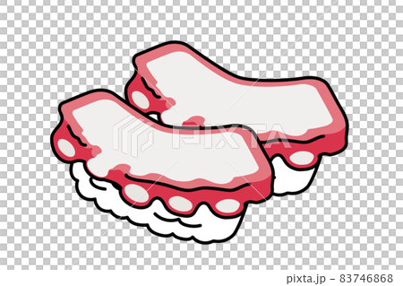 Main line ant simple cartoon sushi / sushi illustration | Octopus nigiri sushi illustration 83746868