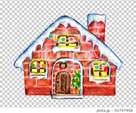クリスマスハウスの色鉛筆画 クリスマスハウスの色鉛筆画 83747498
