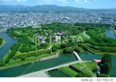 五稜郭タワーからみた夏の五稜郭公園 83748210
