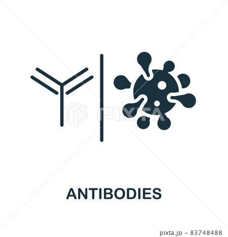 Antibodies icon. Monochrome sign from vaccination collection. Creative Antibodies icon illustration for web design, infographics and more 83748488