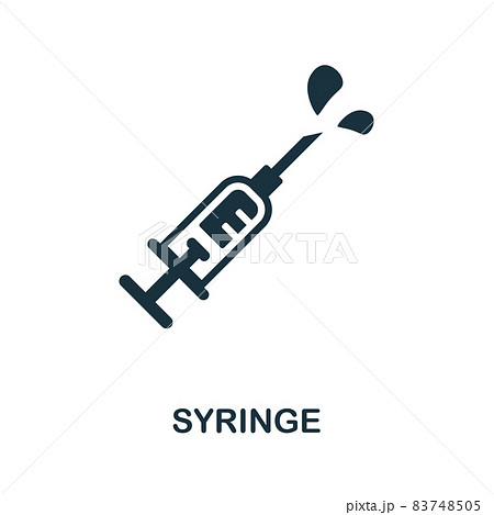 Syringe icon. Monochrome sign from vaccination collection. Creative Syringe icon illustration for web design, infographics and more Syringe icon. Monochrome sign from vaccination collection. Creative Syringe icon illustration for web design, infographics and more 83748505