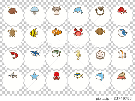 海洋生物可愛 nameplate_round ① 83749793