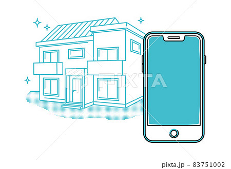 スマートフォンと新築の戸建て住宅 83751002