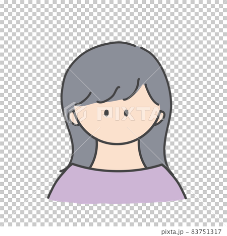 Long hair girl bust up icon illustration Long hair girl bust up icon illustration 83751317
